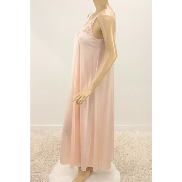 Vintage Nightgown Womens Small Light Pink Lace V Neck Long Maxi Lingerie - Picture 3 of 11